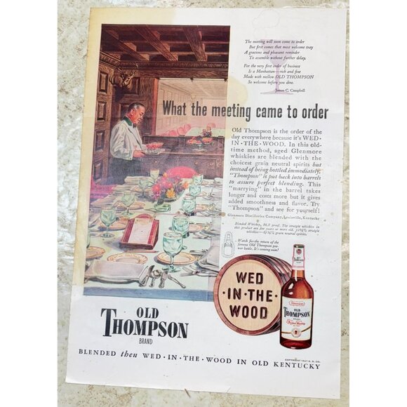 Hunter Fine Blended Whiskey Vintage Print Ad 40s Horse Jumping End of Hunt - Picture 2 of 6